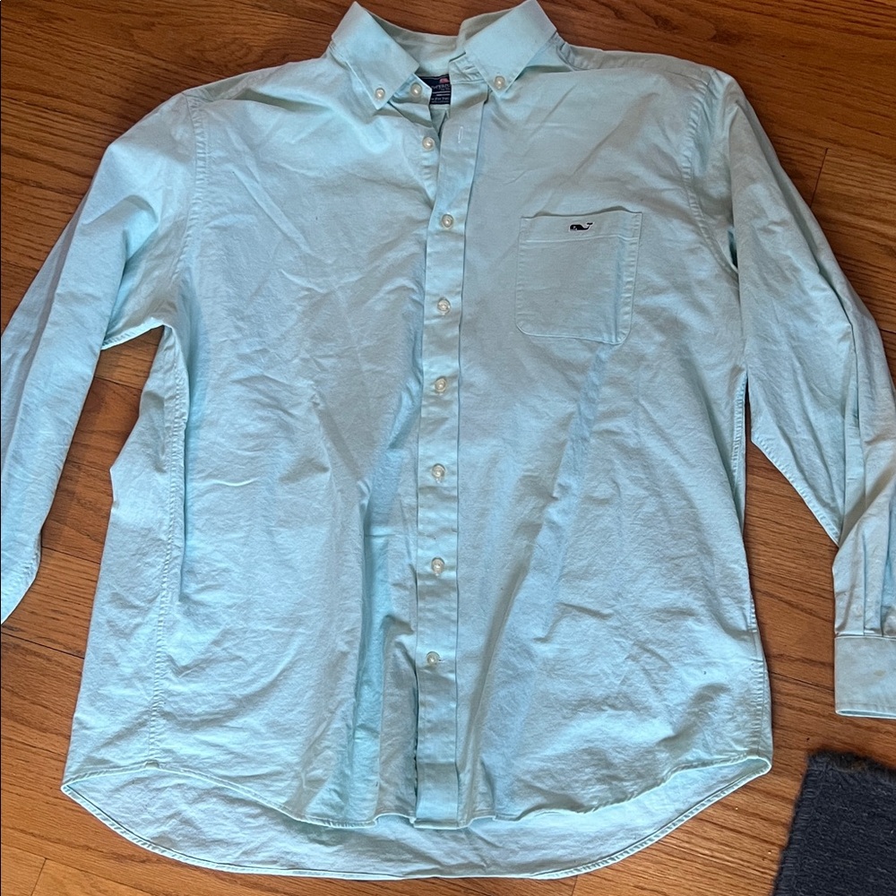 Vineyard Vines Men's Aqua Button-Down Shirt XL